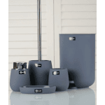 5-delige luxe badkamer set - Grijs - Rond