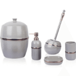 5-delige luxe keramische badkamerset - Beige