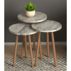 Bijzettafel Naelle set van 3 - wit marmer design