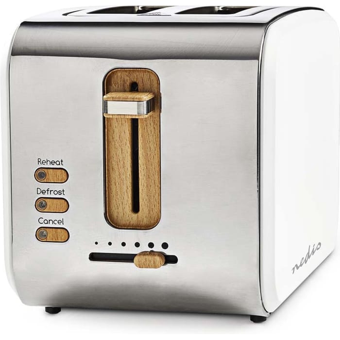 Nedis Broodrooster – 2 Brede Sleuven – 6 Standen – Soft-Touch – Wit - Afbeelding 2