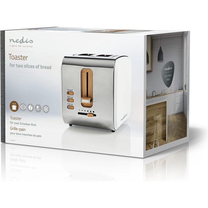Nedis Broodrooster – 2 Brede Sleuven – 6 Standen – Soft-Touch – Wit - Afbeelding 6