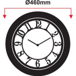 Wandklok Railway Bruin/Wit Houtlook 46 cm - Afbeelding 2