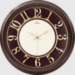 Wandklok Railway Bruin/Wit Houtlook 46 cm